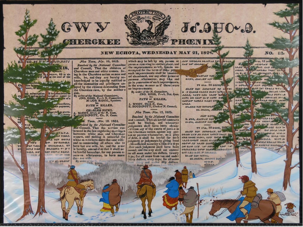 The Phoenix rises from the ashes  to start another long life; like the Cherokee Nation that arose from the ashes of the Trail of Tears,  and the Cherokee Phoenix newspaper that arose from the ashes of the fire in Georgia, to rebuild a new great nation and newspaper in Indian Territory.